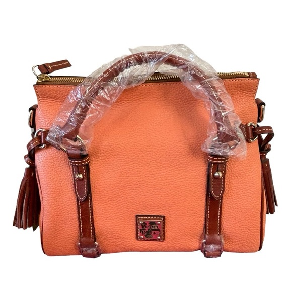 Dooney & Bourke Pebble Grain small Satchel purse Apricot pale pink RARE NWT - Picture 11 of 16